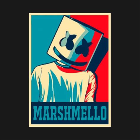 An Image Of Marshmello With The Words Marshmello In Blue And Red