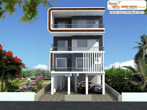 Elevation Three Floor House Design Sampal Apartment Three Floor House Elevation Modern House