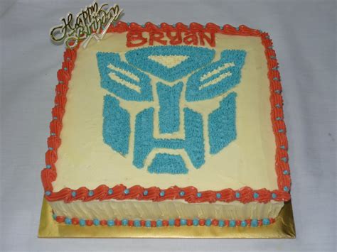 Yatie Sweet Tasty Cakes Birthday Cake For Bryan With Transformers Logo