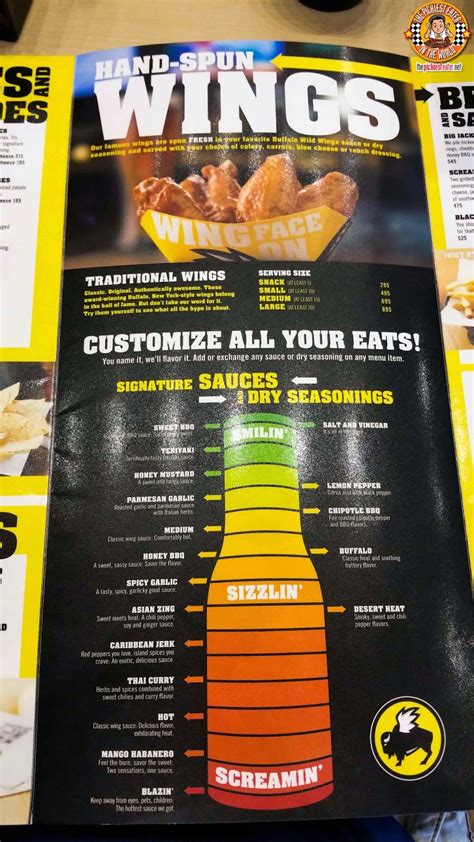 Buffalo Wild Wings Menu Printable