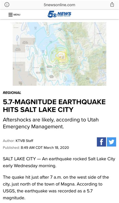 5.7 earthquake (and aftershocks) hit Salt Lake City : r/Earthquakes