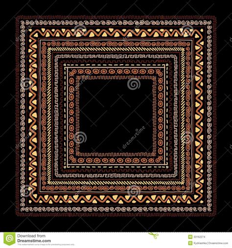 Frame With Ethnic Handmade Ornament For Your Stock Vector