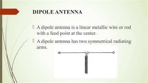 Half wavelength dipole antenna