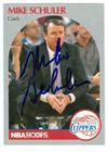 Mike Schuler Autographed Basketball Card Los Angeles Clippers 1990