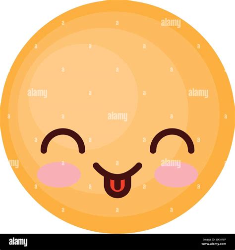 face emoticon cute circle icon Stock Vector Image & Art - Alamy