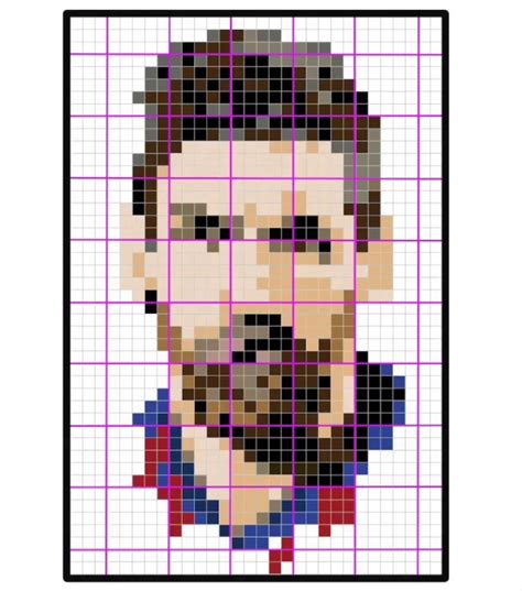 Pixel Art Messi Ücretsiz Şablon İndirme