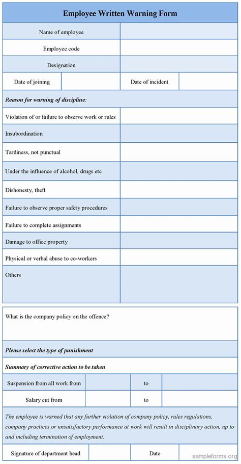 Employee Written Warning Template Free Unique Download Editable Employee Written Warning Form