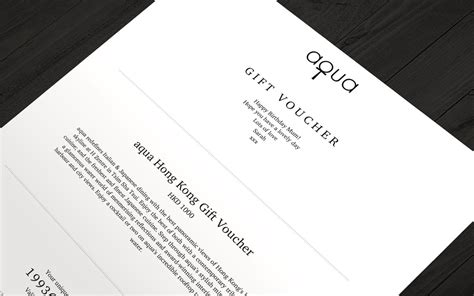 aqua Hong Kong Gift Voucher - aqua Hong Kong