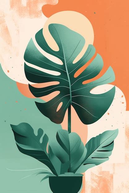 Un Cartel De Una Planta Llamada Monstera Foto Premium