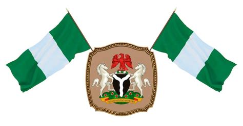 Premium Photo | Flag and the coat of arms of nigeria background for ...