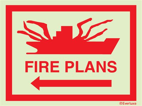 336093 FIRE PLAN IDENTIFICATION SIGN, FIRE PLANS (L) ARROW 300X400MM ...