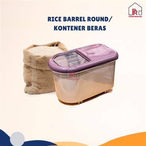 Jual Rice Barrel Round Tempat Beras 10 Kg Dispenser Tempat