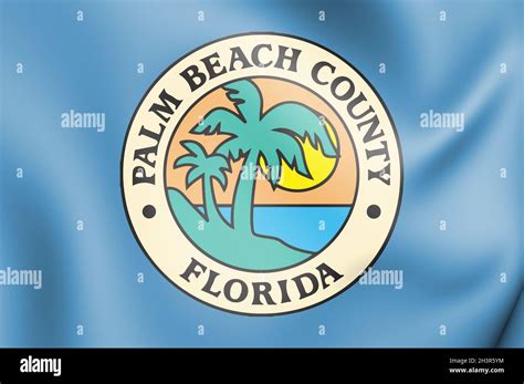 3D Flag of Palm Beach County (Florida state), USA. 3D Illustration ...