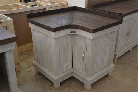 Corner Unit With Doors With A 40 Mm Ash Top Dark Stain Kitchen