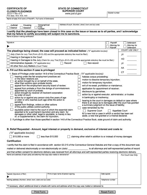 Certificate Of Closed Pleadings Ct Fill Out Sign Online Dochub