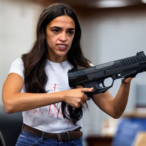 Krea Ai Alexandria Ocasio Cortez Reloading A Glock Realis