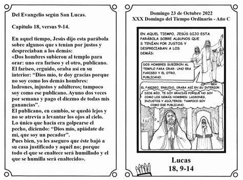 Catequesis Carmelitas Evangelio Del De Octubre Domingo