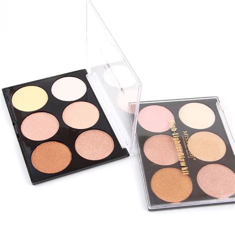 Miss Rose Makeup That Glow Kit 6 Colors Bronzer Highlighter Foundation Face Base Iluminador