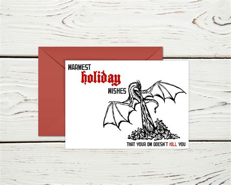 Dnd Christmas Card Dungeons And Dragons Holiday Card Dnd Greeting