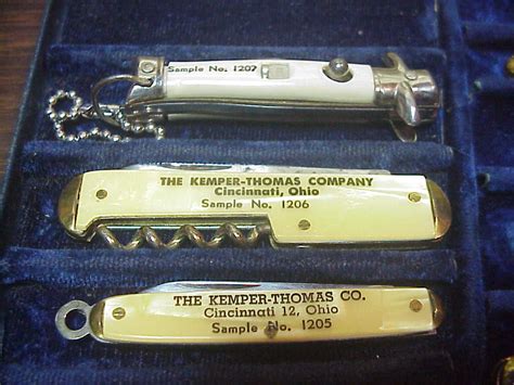 Colonial Kemper Thomas Company Salesman Hinged Display Box W Knives S