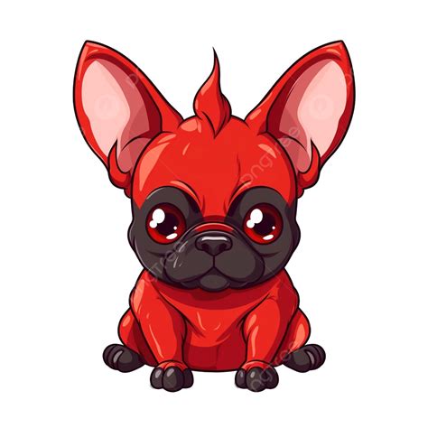 French Bulldog Dog With Red Devil Halloween Costume Vector Illustration