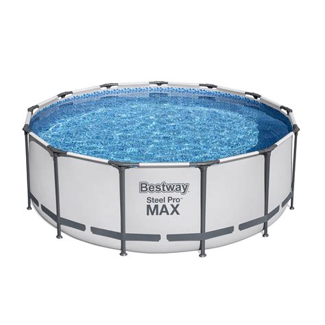 Bestway Steel Pro Round Above Ground Outdoor Backyard Swimming Pool