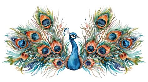 Premium Photo A Drawing Of Peacocks With Peacock Feathers