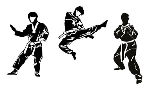 Taekwondo Kick Vector Silhouette 19493014 Vector Art At Vecteezy