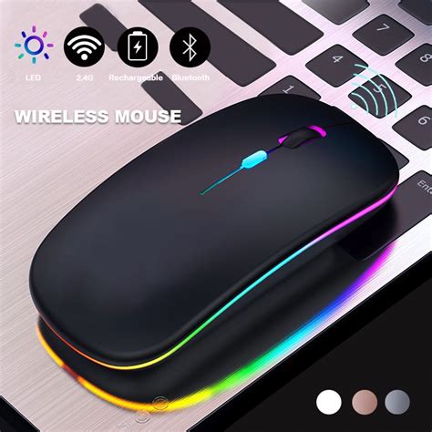 1600Dpi 7Colors LED Lights Rechargeable Wireless Mouse Silence Smart ...