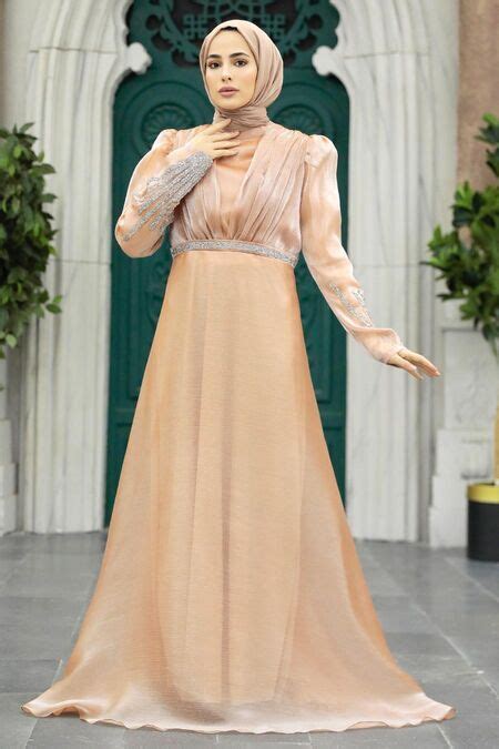 Neva Style Elegant Salmon Pink Muslim Engagement Dress 25854smn Neva