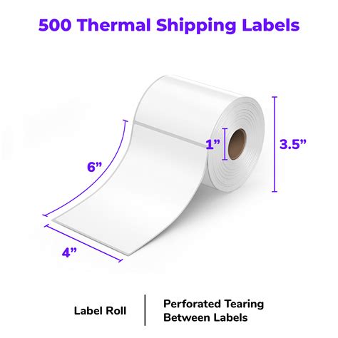 Rollo 4x6 Direct Thermal Printer Paper Sticker Labels 500 Roll Commercial Grade Strong