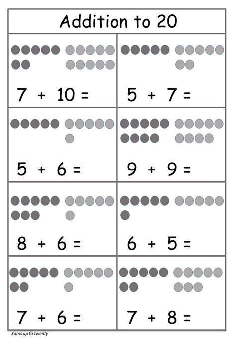 Addition To 20 Worksheets Addition Facts To 20 Worksheets Pr