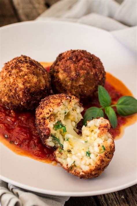 Arancini Di Riso With Balsamic Vinegar And Caramelized Onions Marinara