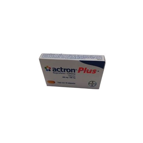 Actron Plus Ibuprofenocafeina 400mg100mg 10 Capsulas Mexipharmacy