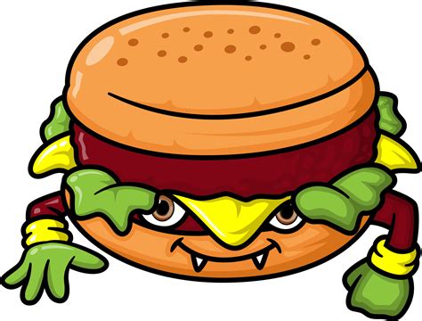 The Delicious Burger Monster With The Big Eyes And Vegetables Inside