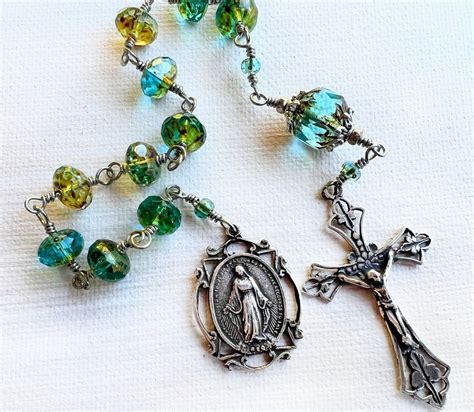 Miraculous Medal Hand Wire Wrapped One Decade Tenner Rosary Etsy