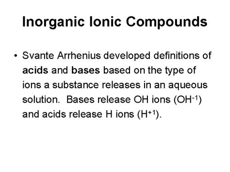 Chapter 8 Classifying Chemical Compounds Key Ideas All