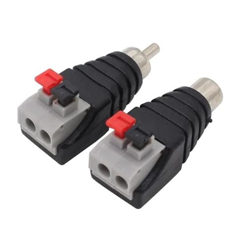 Connecteur Rca M Le Vers Av Vis Femelle Adaptateur De Haut Parleur