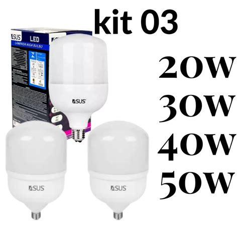 Kit Lampadas Led Super Bulbo W W W W Asus E Bivolt K