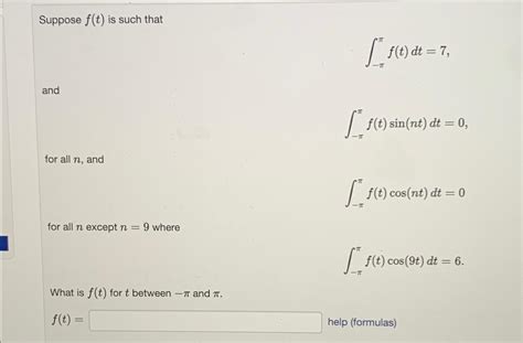 Solved Suppose F T Is Such Chegg