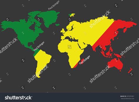 Illustrated Map World Flag Congo Stock Vector (Royalty Free) 297291851 ...