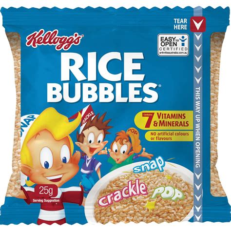 Kelloggs Rice Bubbles Cereal Sachet 25g X30 Pack Woolworths