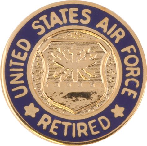 Retired Personnel Air Force Lapel Pin Us Military