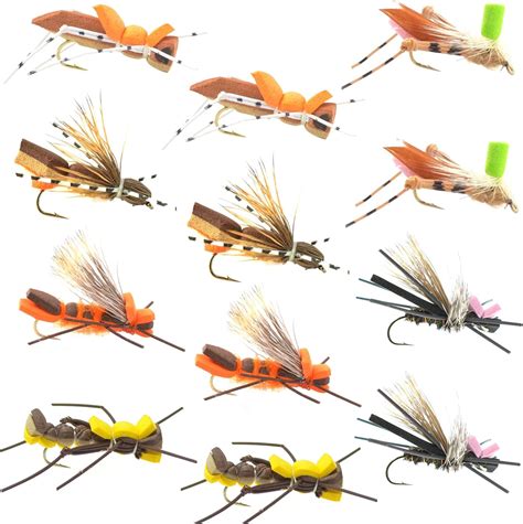 The Fly Fishing Place Foam Hopper Fly Fishing Flies Assortment 12