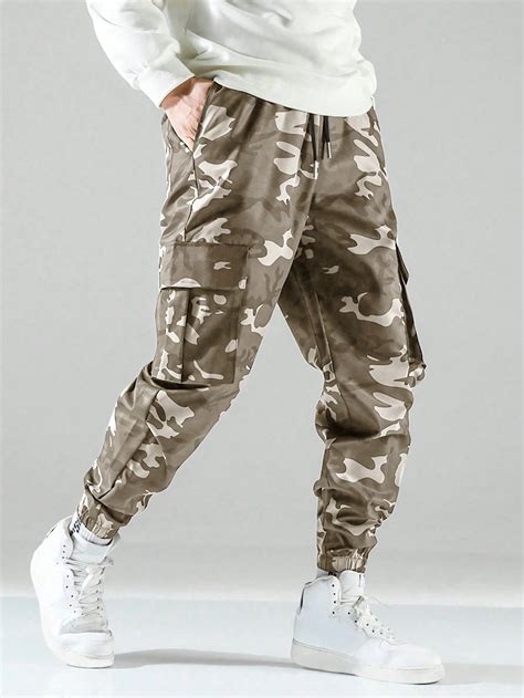 Manfinity EMRG Pantalones De Carga Camuflados Para Hombres De Talla