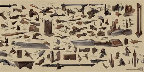 Schematic Diagram Of Axes Dwarven Weapons Built Stable Diffusion