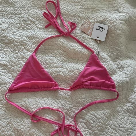 Fuchsia Tiger Mist Triangle Bikini Top Hotpink Depop