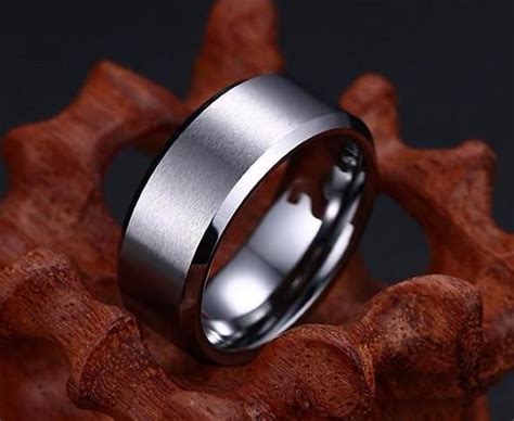 Silver Titanium Mens Promise Rings 3 Colors Titanium Rings For Men Mens Silver Rings Silver