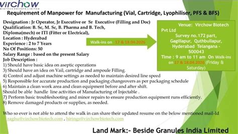 virchow biotech walk  interview  manufacturing jobs