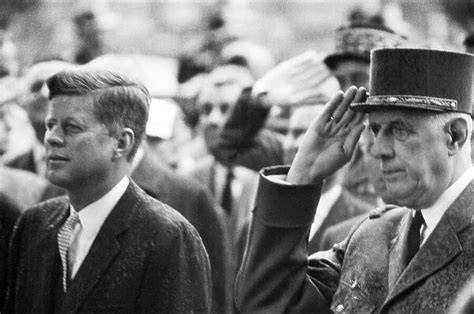 French leader Charles de Gaulle & John F Kennedy during